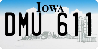 IA license plate DMU611