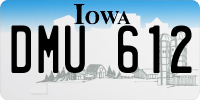 IA license plate DMU612