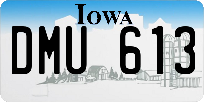IA license plate DMU613