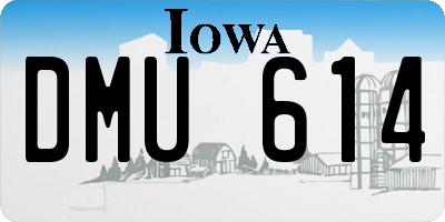 IA license plate DMU614