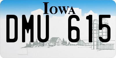 IA license plate DMU615