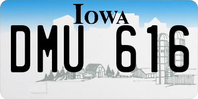 IA license plate DMU616