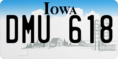 IA license plate DMU618