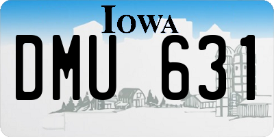 IA license plate DMU631