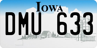 IA license plate DMU633