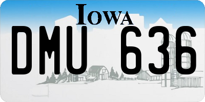 IA license plate DMU636