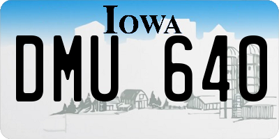 IA license plate DMU640