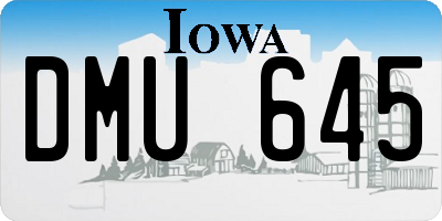IA license plate DMU645