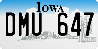 IA license plate DMU647