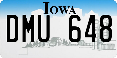 IA license plate DMU648