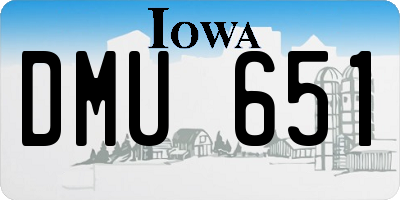IA license plate DMU651