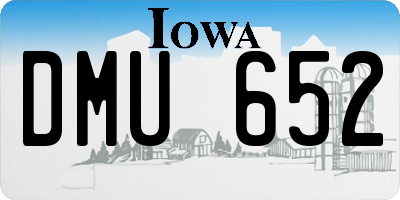 IA license plate DMU652