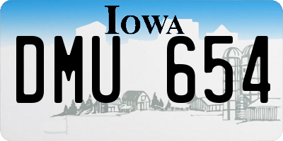 IA license plate DMU654