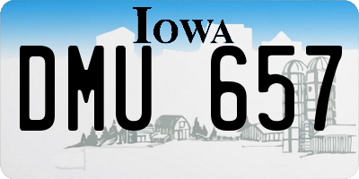 IA license plate DMU657