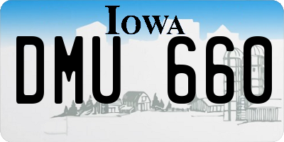 IA license plate DMU660