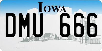 IA license plate DMU666