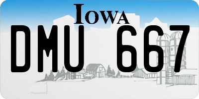 IA license plate DMU667