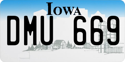 IA license plate DMU669