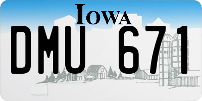 IA license plate DMU671