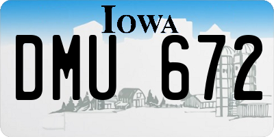 IA license plate DMU672