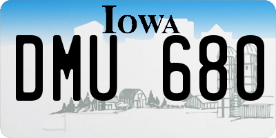 IA license plate DMU680