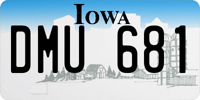 IA license plate DMU681