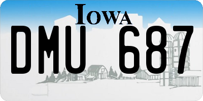 IA license plate DMU687