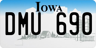 IA license plate DMU690