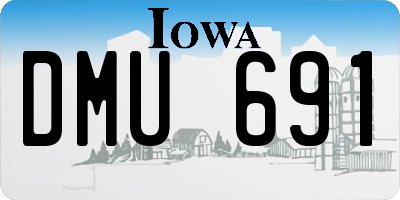 IA license plate DMU691