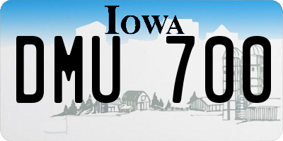 IA license plate DMU700
