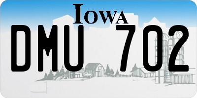 IA license plate DMU702