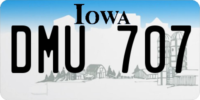 IA license plate DMU707