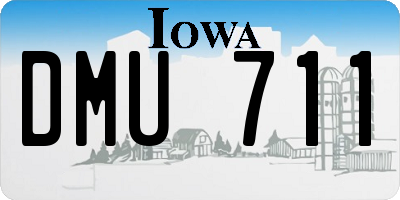 IA license plate DMU711