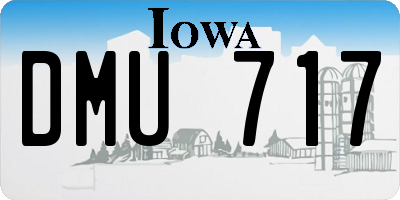 IA license plate DMU717
