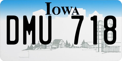IA license plate DMU718