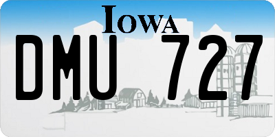 IA license plate DMU727