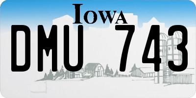 IA license plate DMU743