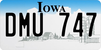 IA license plate DMU747