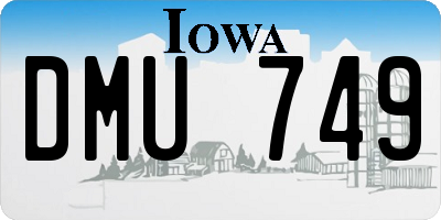 IA license plate DMU749