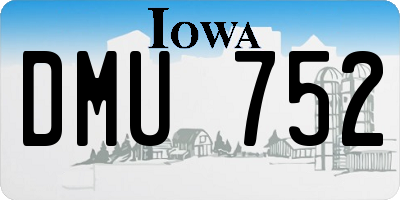 IA license plate DMU752