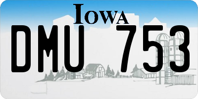 IA license plate DMU753