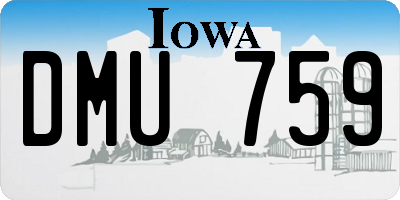 IA license plate DMU759