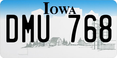 IA license plate DMU768