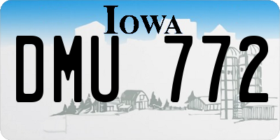 IA license plate DMU772