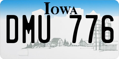 IA license plate DMU776