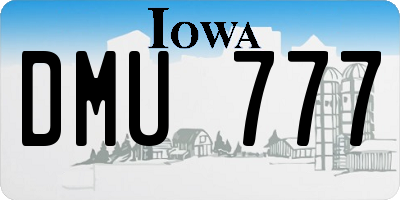 IA license plate DMU777