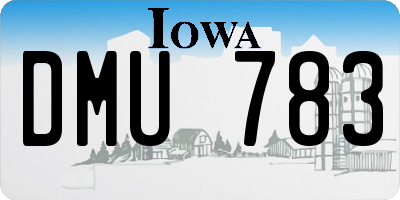 IA license plate DMU783