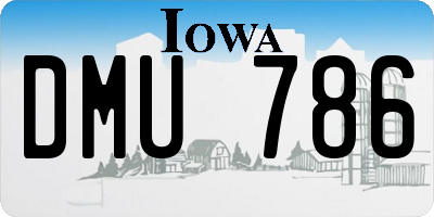 IA license plate DMU786
