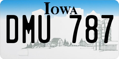IA license plate DMU787