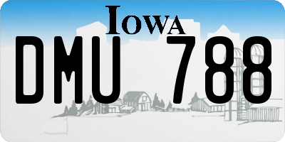 IA license plate DMU788